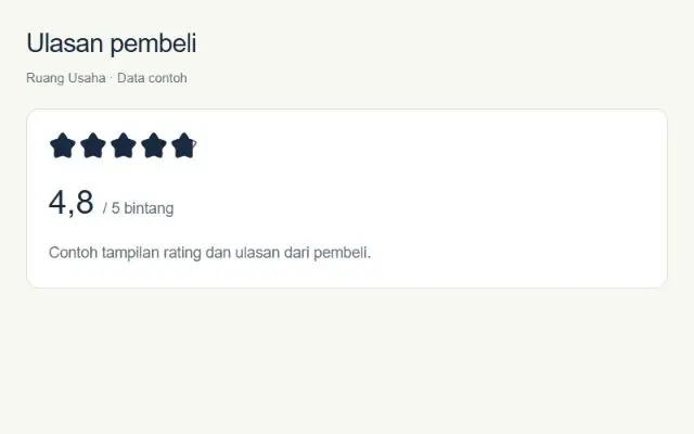 Contoh rating pembeli menggunakan komponen bintang MITARA.